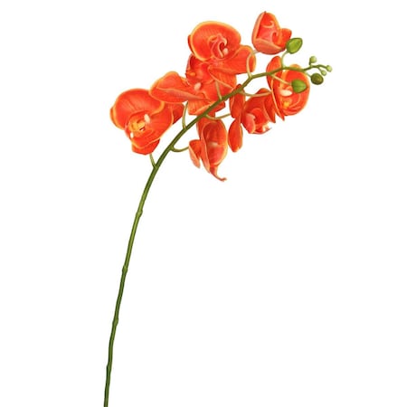 Dare2Decor Real Touch Orchid-7 Heads Floral StemOrange DA591033
